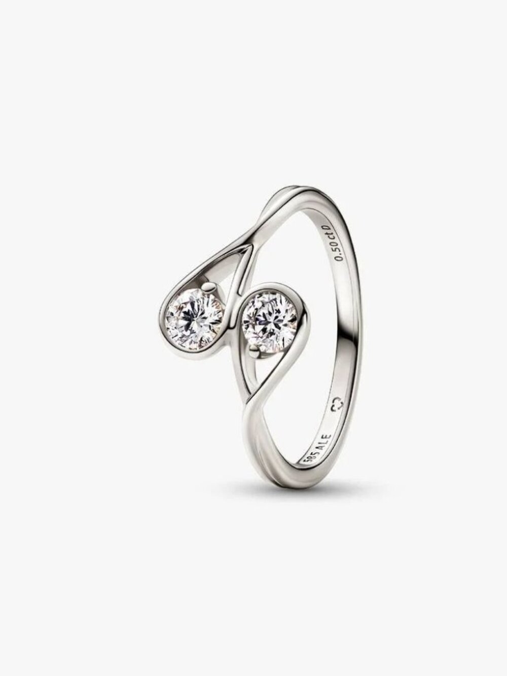 Pandora FINAL SALE - Infinite 14k White Gold Double Lab-grown Diamond Ring